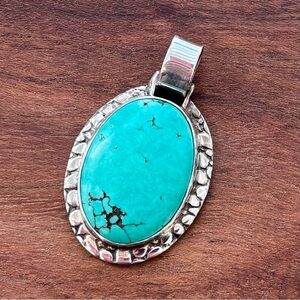 Natural Turquoise Sterling Silver Pendant